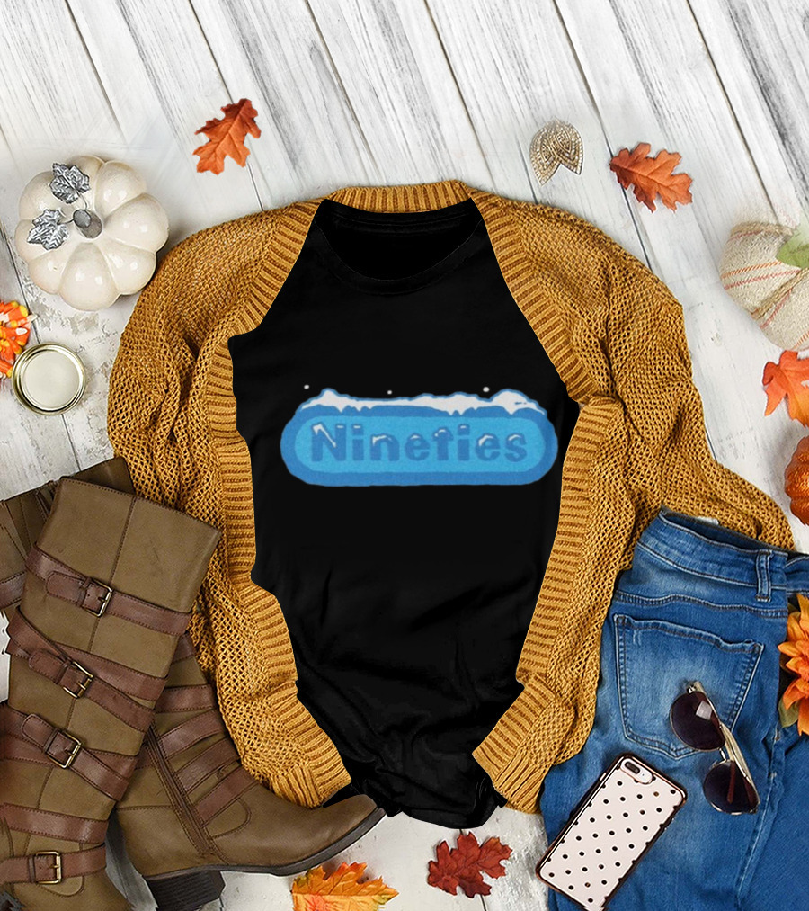 Nineties Logo Snowy Happy Christmas T-Shirt
