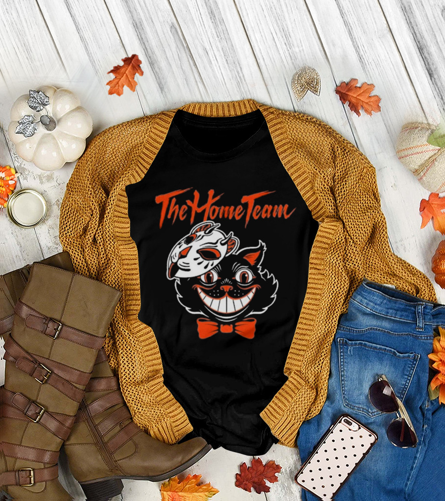 The Home Team Cat Mask Halloween 2024 Vintage Smile T-Shirt
