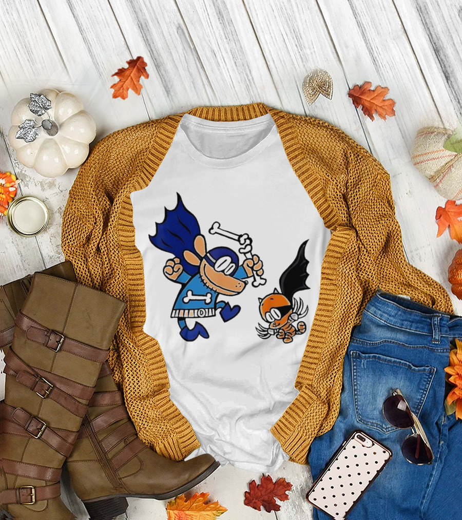Dog And Cat Essentials Superhero Duo Dog Man and Cat Kid T-Shirt