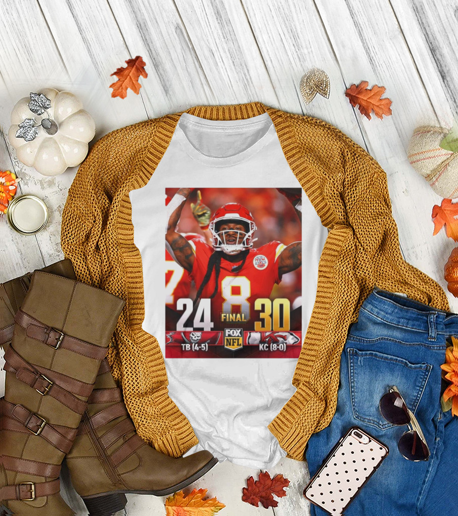 Final Tampa Bay Buccaneers (4-5) Vs Kansas City Chiefs (8-0) 24-30 Fox NFL T-Shirt