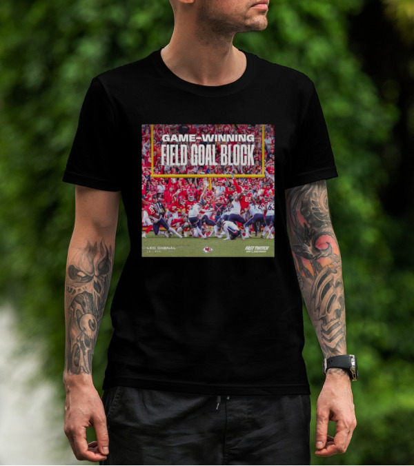 Game-Winning Field Goal Block Kansas City Chiefs Leo Chenal Fast Twitch NFL Partnership T-Shirt