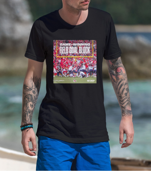 Game-Winning Field Goal Block Kansas City Chiefs Leo Chenal Fast Twitch NFL Partnership T-Shirt