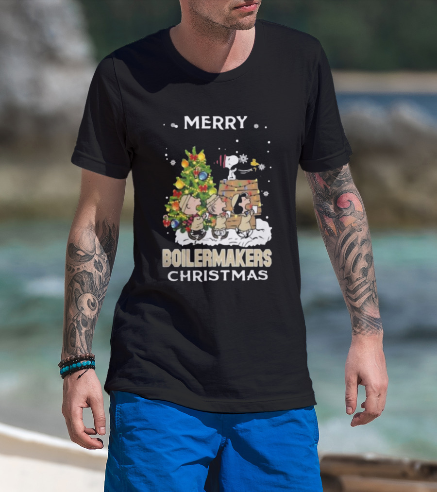 Merry Boilermakers Christmas Snoopy And Friends T-Shirt