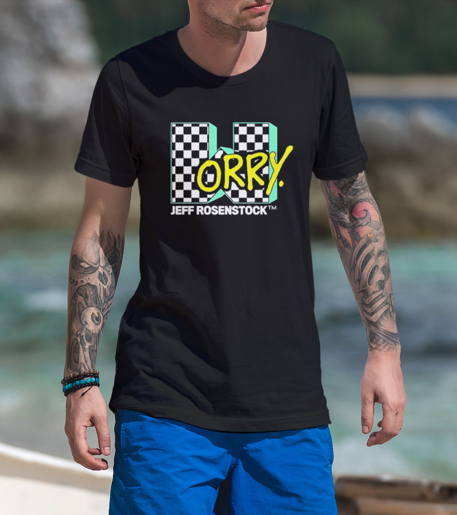 Jeff Rosenstock Worry Checkerboard Design Worry T-Shirt