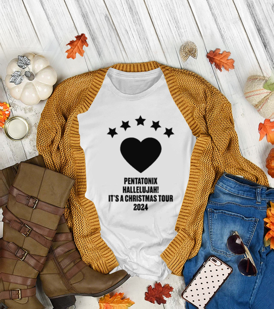 Pentatonix Hallelujah Heart Stars It's A Christmas Tour T-Shirt