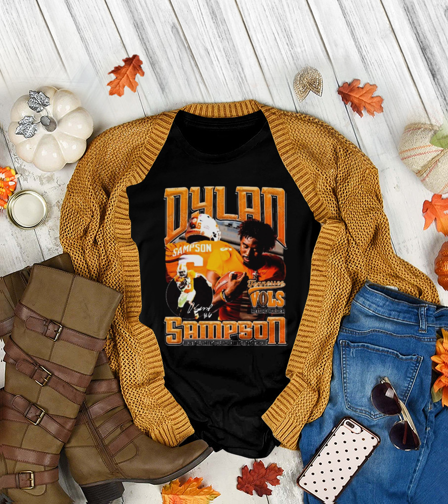 Dylan Sampson Tennessee Vols Record Holder Most Rushing Touchdowns In A Season Vintage Icon Signature T-Shirt
