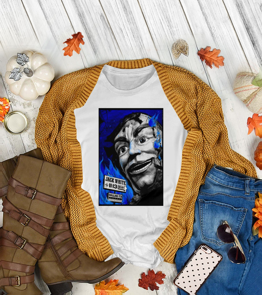 Jack White 11 13 One Night Dallas TX Blue Face T-Shirt
