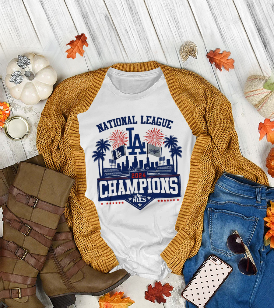 Los Angeles Dodgers 2024 National League NLCS Champions Cityline T-Shirt