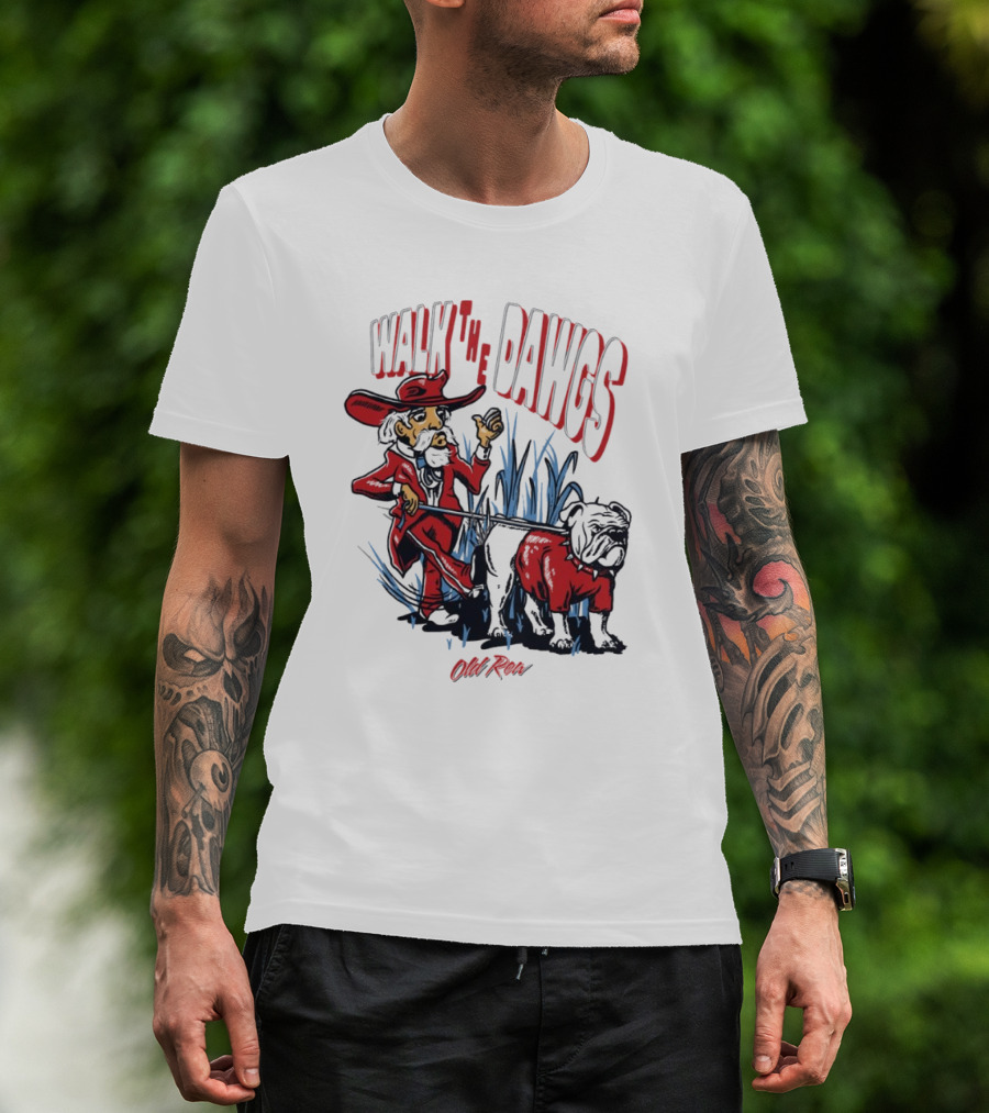 Walk The Dawgs Old Row Georgia Bulldogs Vs. Ole Miss Rebels T-Shirt