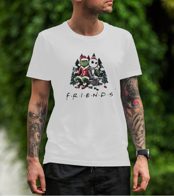 Grinch Jack Skellington Christmas Friends T-Shirt
