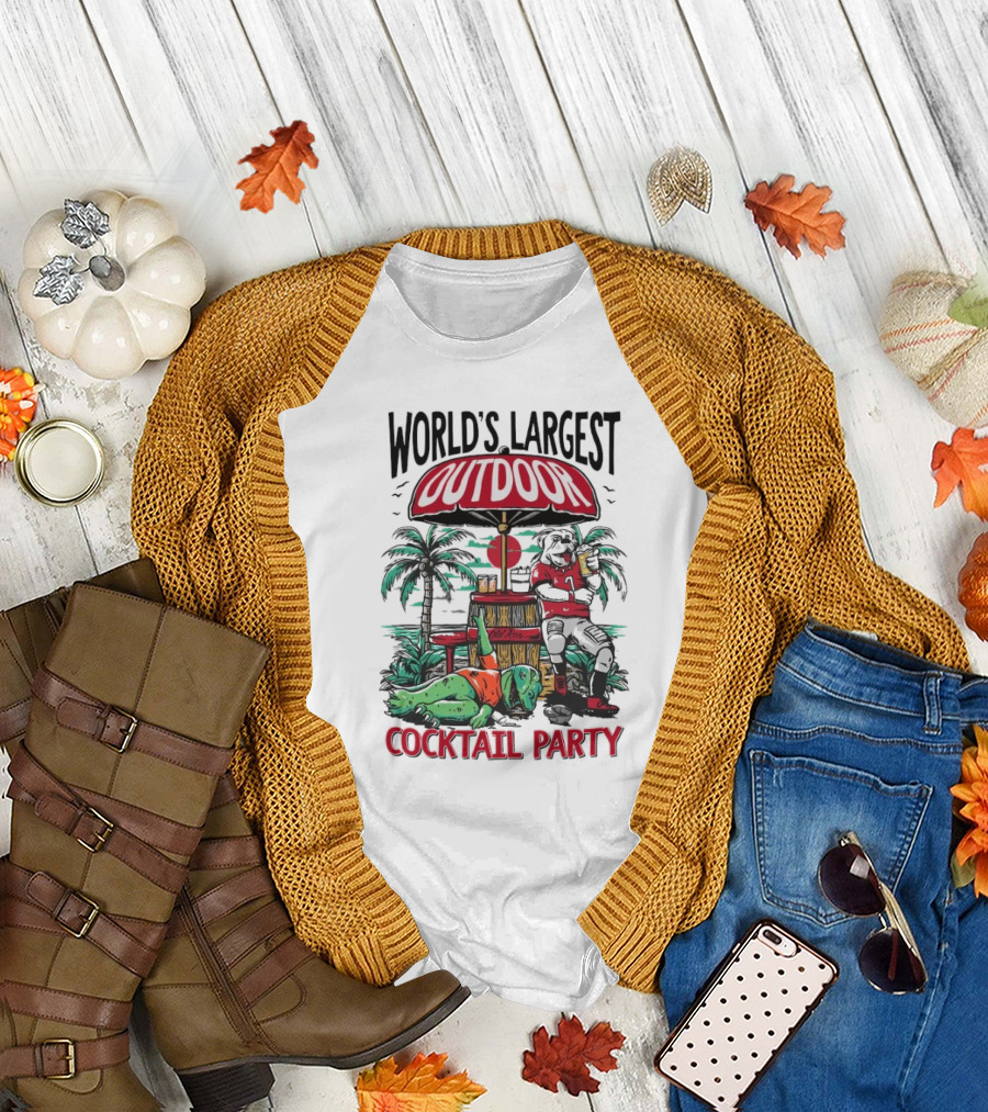 World's Largest Outdoor Cocktail Party 2024 Dogs vs Gators T-Shirt
