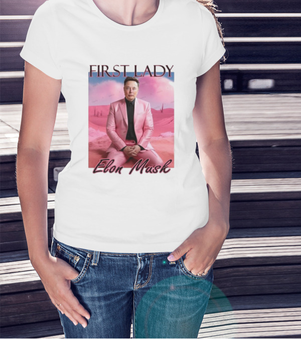 First Lady Elon Musk Pink Suit Portrait T-Shirt