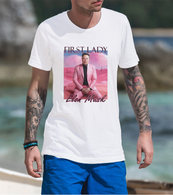 First Lady Elon Musk Pink Suit Portrait T-Shirt