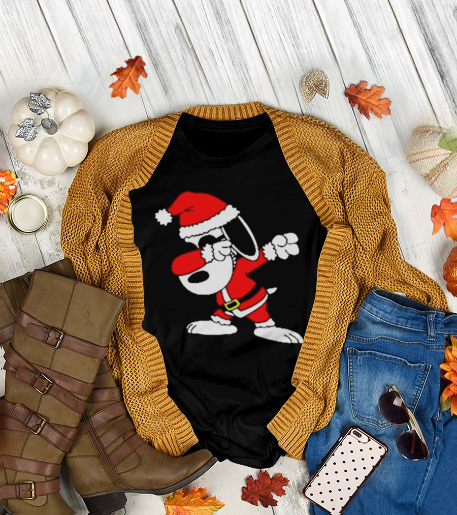 Snoopy Joe Cool Stylish Santa Christmas Dabbing Ugly T-Shirt