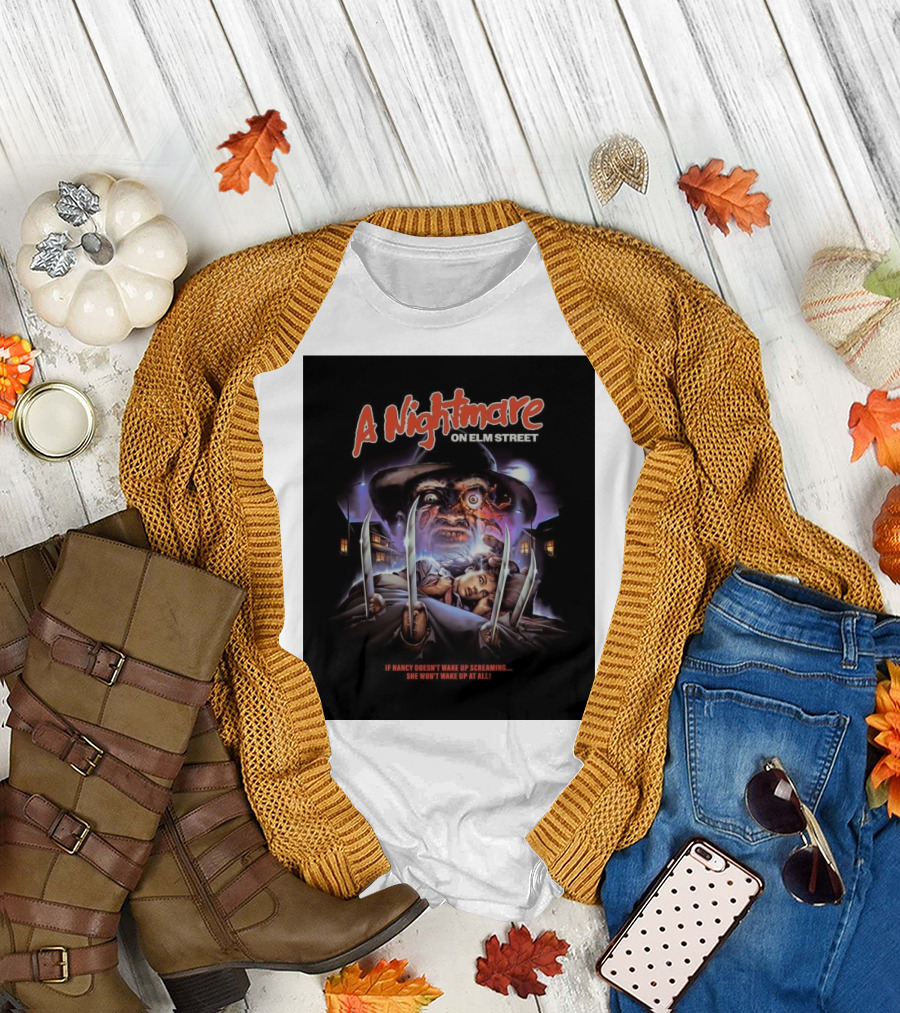 A Nightmare On Elm Street If Nancy Doesn't Wake Up Screaming She Won't Wake Up At All Fright Rags T-Shirt