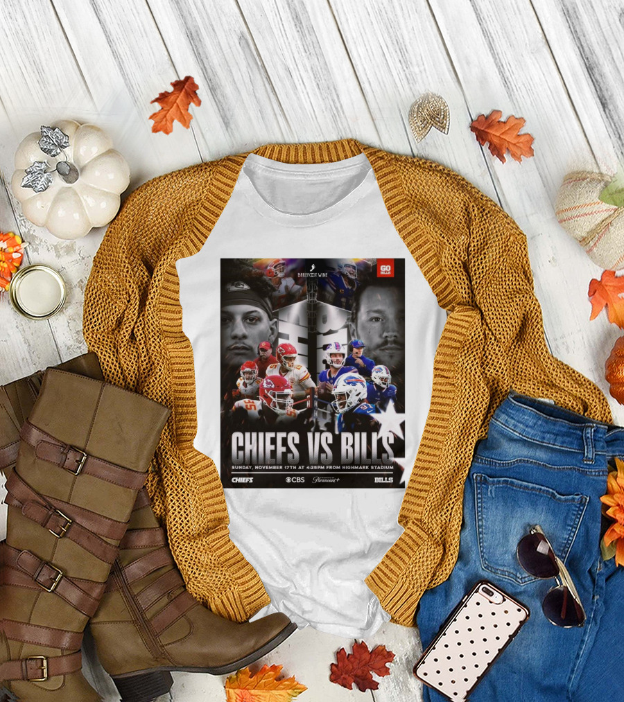 NFL Chiefs Vs Bills Sunday November 17th 4:25PM CBS Highmark Stadium T-Shirt