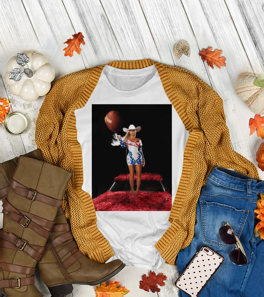 Beyonce NFL Halftime Baltimore Ravens vs. Houston Texans Christmas Day Cowboy Football Scene T-Shirt