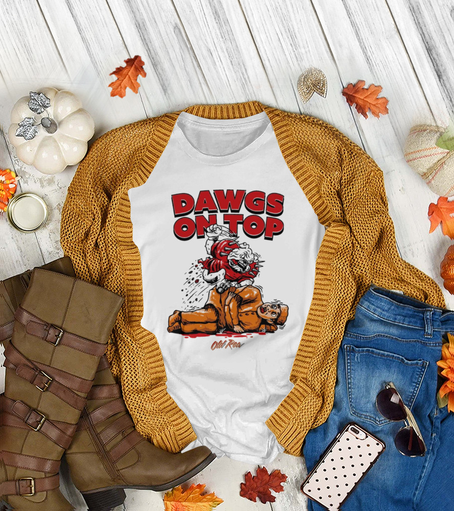 Dawgs On Top Old Row Georgia Bulldogs vs. Tennessee Volunteers T-Shirt