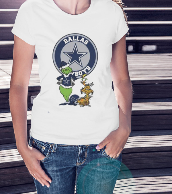 Dallas Cowboys Grinch And Max Merry Christmas T-Shirt