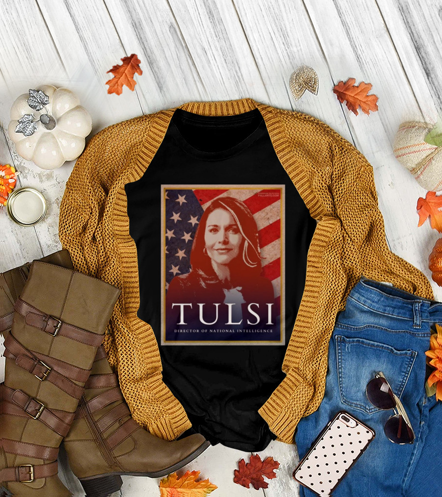 Tulsi Gabbard Director Of National Intelligence American Flag Retro T-Shirt