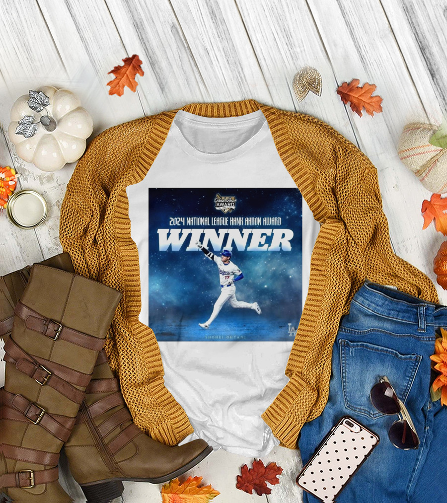 Los Angeles Dodgers 2024 National League Hank Aaron Award Winner Shohei Ohtani T-Shirt