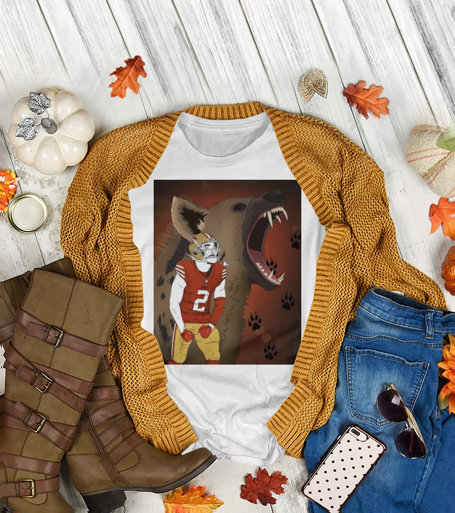 San Francisco 49ers Redemption Tour Day 68 NFL Drawing Hyena and Player Number Two T-Shirt