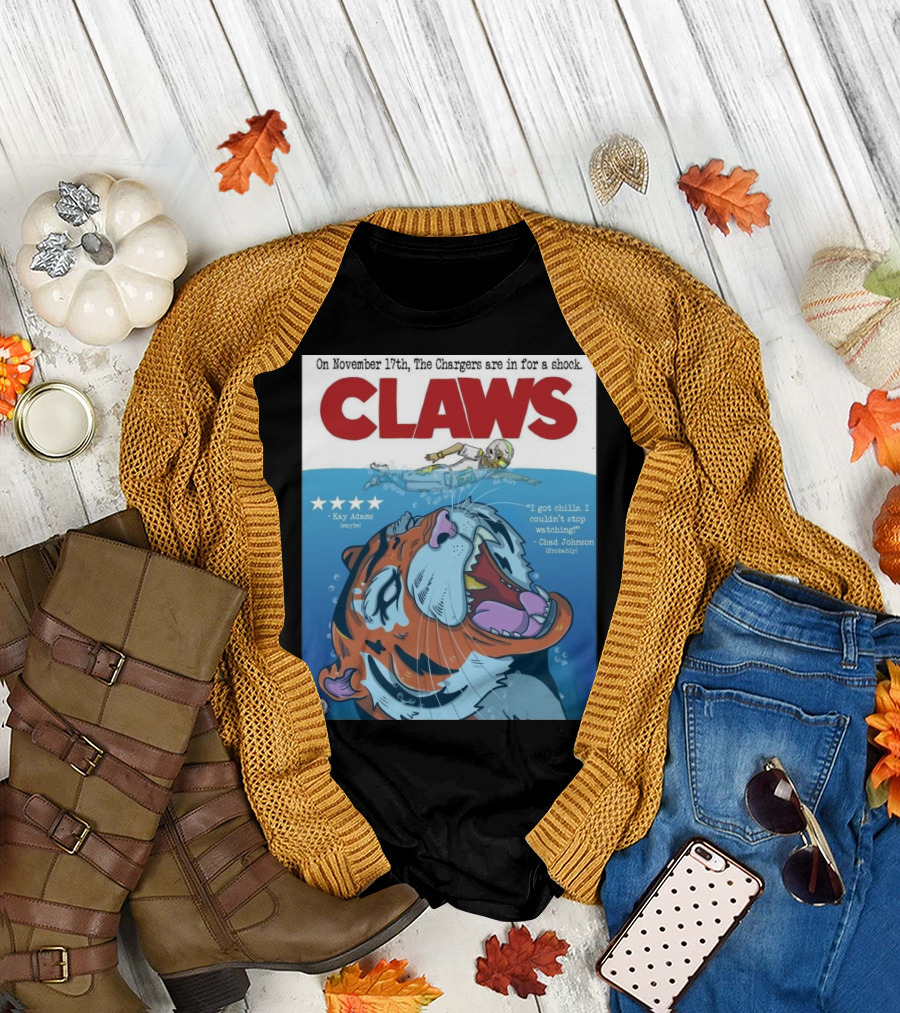 Bengals vs Chargers Claws On November 17th The Chargers Are In For A Shock Sunday Night Football Kay Adams Chad Johnson T-Shirt