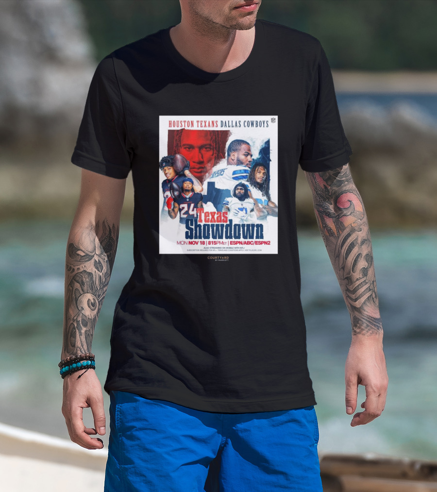 Houston Texans Dallas Cowboys Texas Showdown Mon Nov 18 815PM ET ESPN ABC ESPN2 T-Shirt