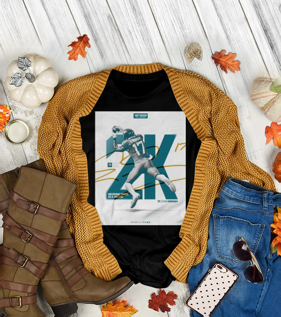 Jacksonville Jaguars TE Evan Engram 2K Receiving Yards As A Jaguar T-Shirt