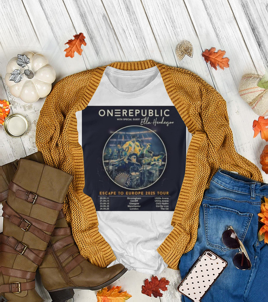 ONEREPUBLIC Escape To Europe 2025 Tour With Special Guest Ella Henderson T-Shirt