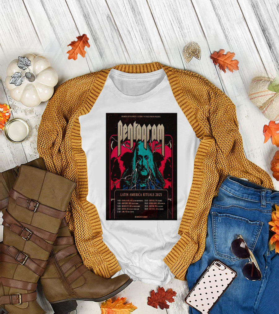 Pentagram Tour Latin America Rituals 2025 Dreamers Entertainment Eternity Hexhead Book Co Presented T-Shirt