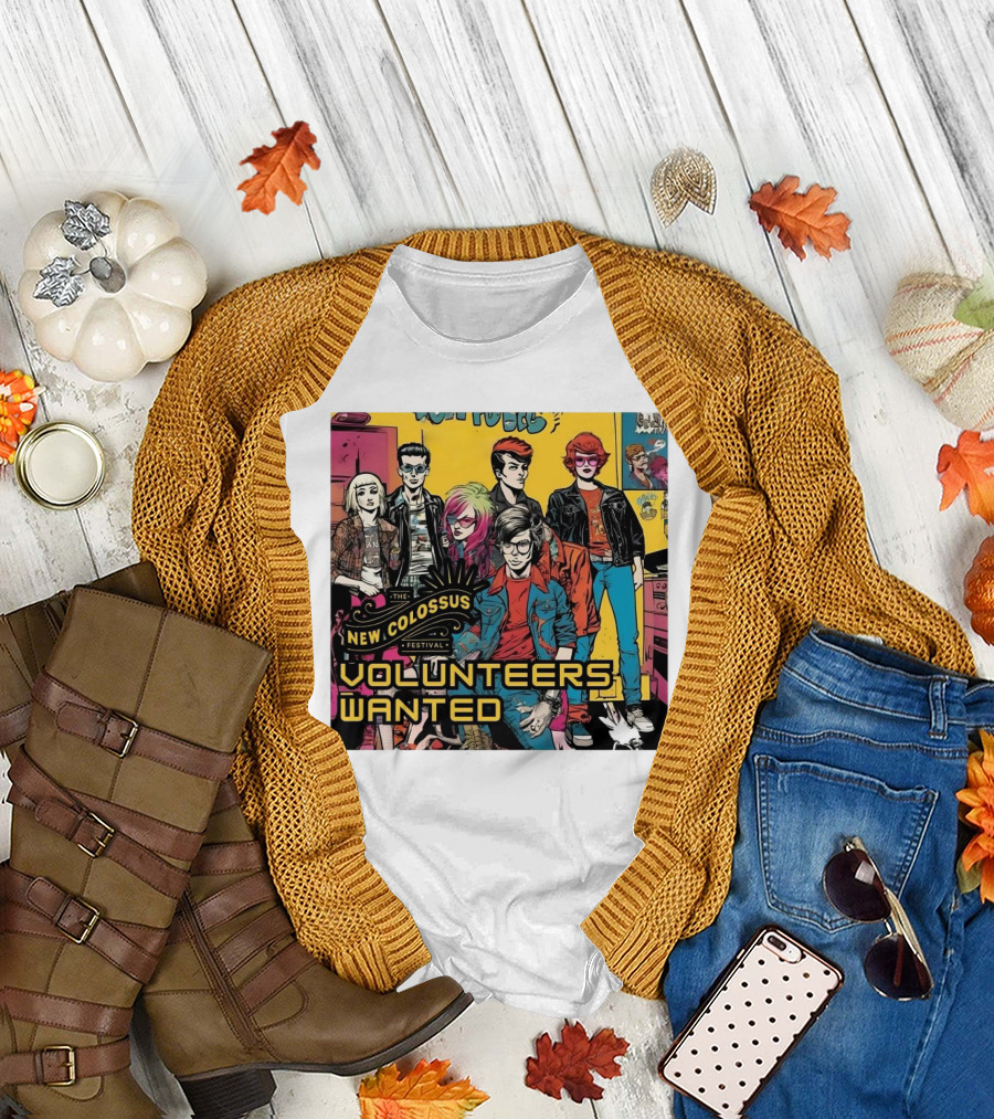 The New Colossus Festival Volunteers Wanted March 4-9, 2025 Retro Styled Group T-Shirt