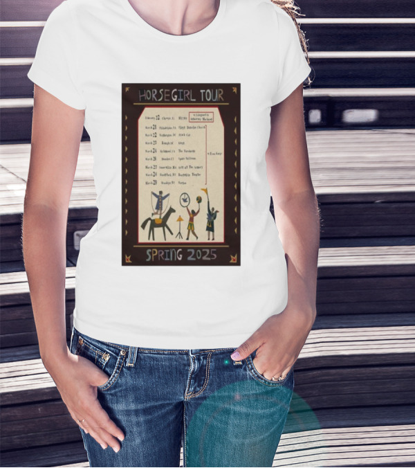 HORSEGIRL TOUR SPRING 2025 CHICAGO PHILADELPHIA WASHINGTON RICHMOND RALEIGH WASHINGTON BROOKLYN ICONIC SYMBOLS BANDING TOGETHER T-Shirt