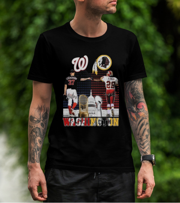 Washington Strasburg D. Green Capitol W Emblems Redskins Thank You For The Memories Signatures T-Shirt