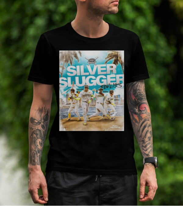 San Diego Padres Arraez Machado Profar Merrill MLB 2024 Silver Slugger Finalists T-Shirt