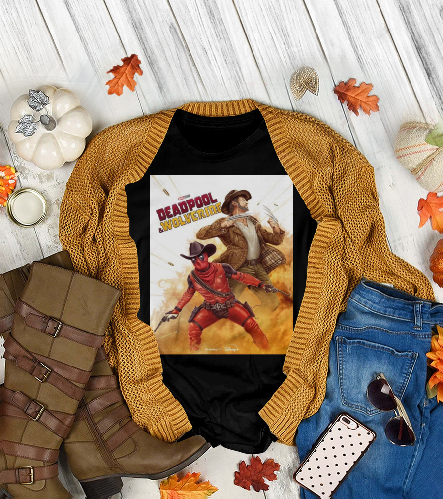 Deadpool and Wolverine Cowboy Marvel 2024 November 12 Disney T-Shirt