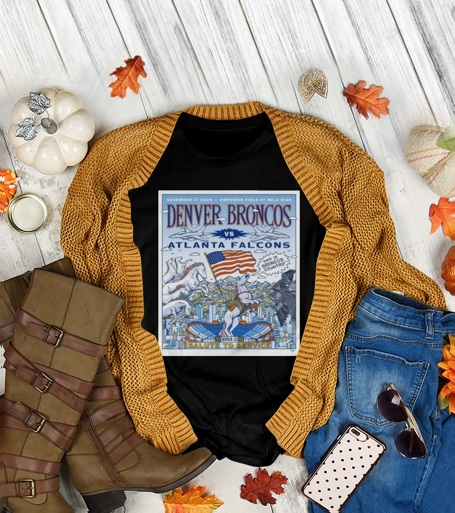 Denver Broncos Vs Atlanta Falcons Nov 17 2024 Empower Field At Mile High Salute To Service Denver CO This Is Broncos Country T-Shirt