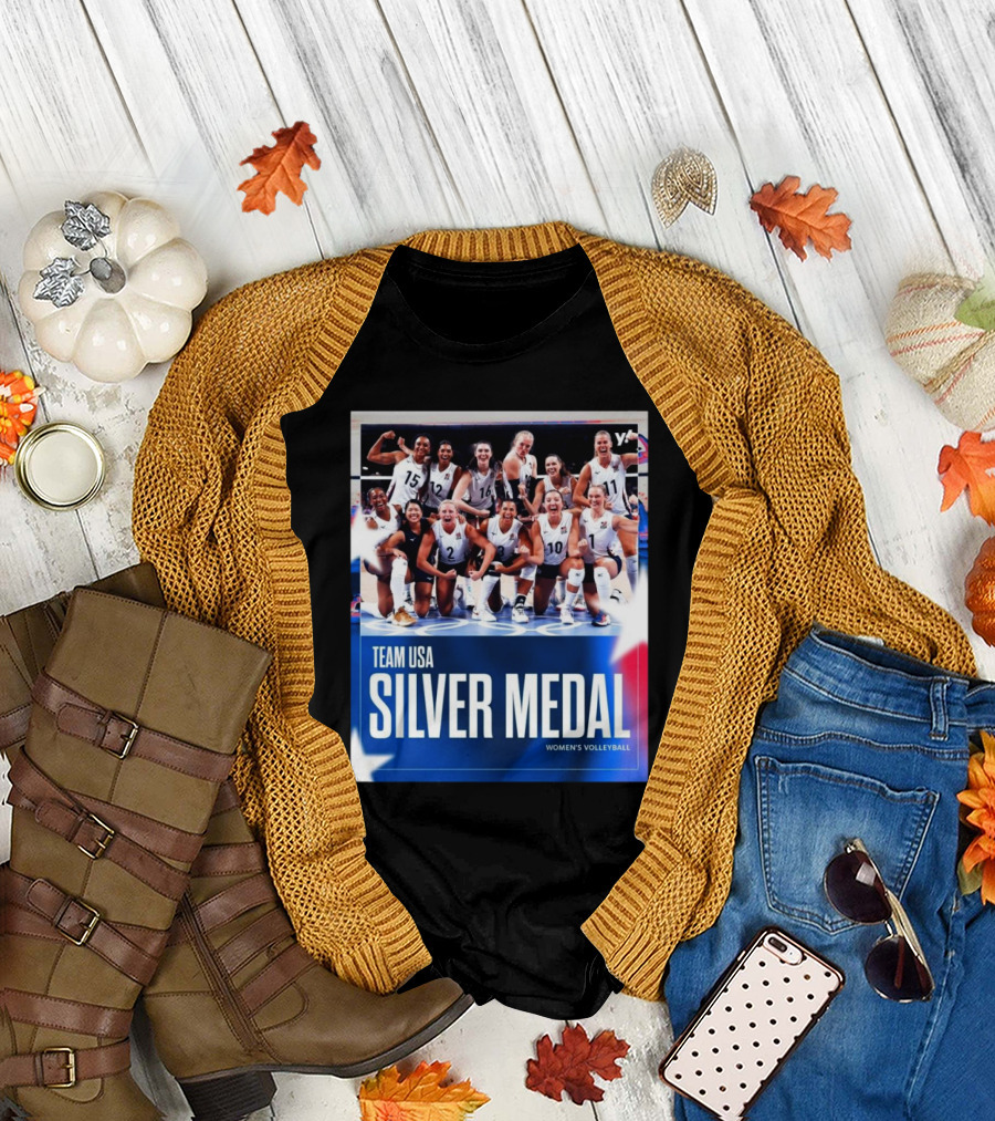 Team USA Women's Volleyball Silver Medal Paris T-Shirt