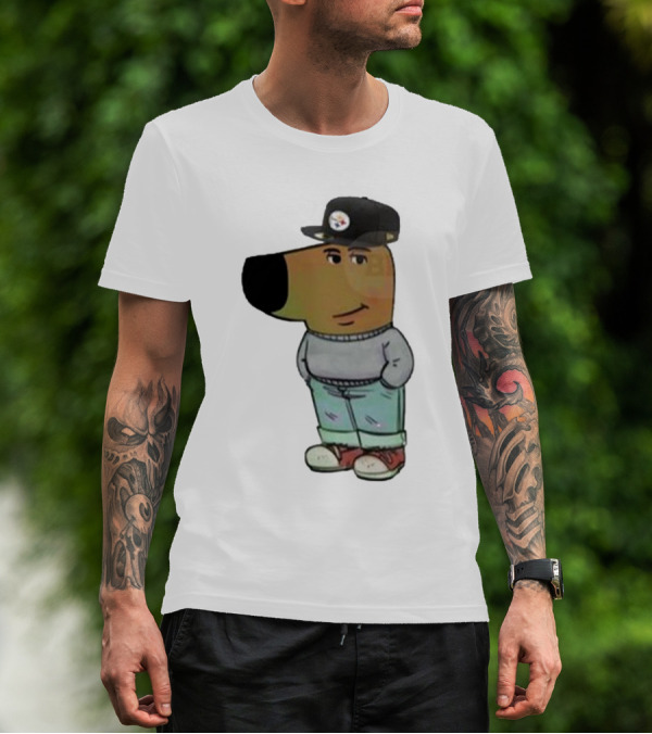 Pittsburgh Steelers NFL Chill Guy Dog Cartoon T-Shirt