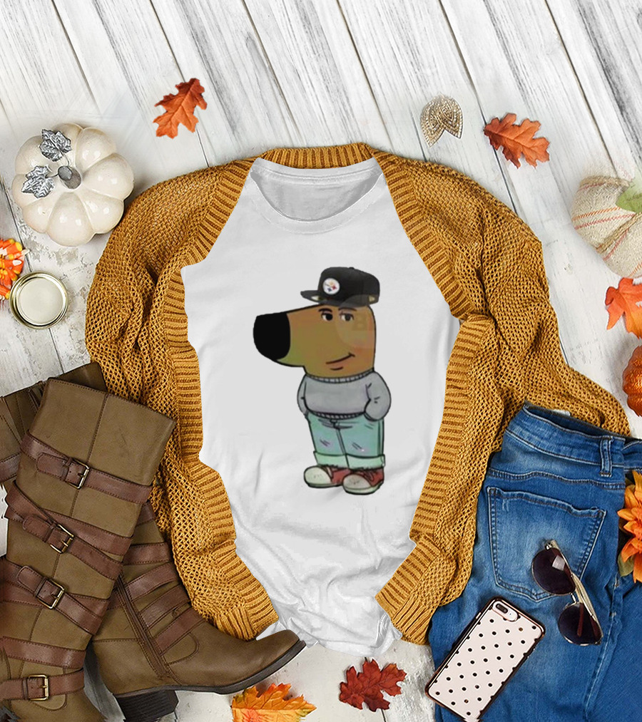 Pittsburgh Steelers NFL Chill Guy Dog Cartoon T-Shirt
