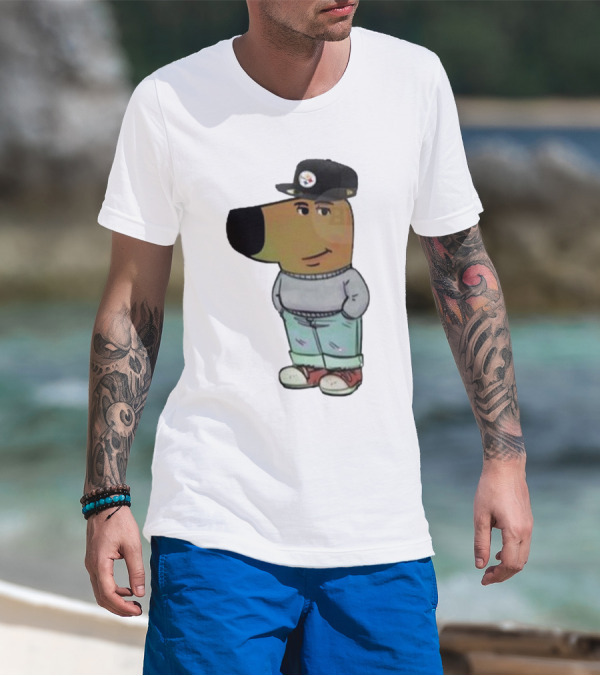 Pittsburgh Steelers NFL Chill Guy Dog Cartoon T-Shirt