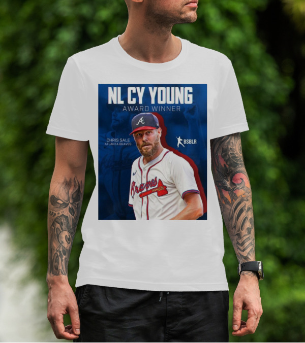 NL Cy Young Award Winner Chris Sale Atlanta Braves BSBLR T-Shirt
