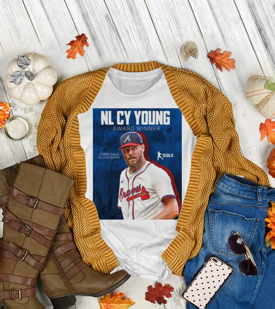 NL Cy Young Award Winner Chris Sale Atlanta Braves BSBLR T-Shirt
