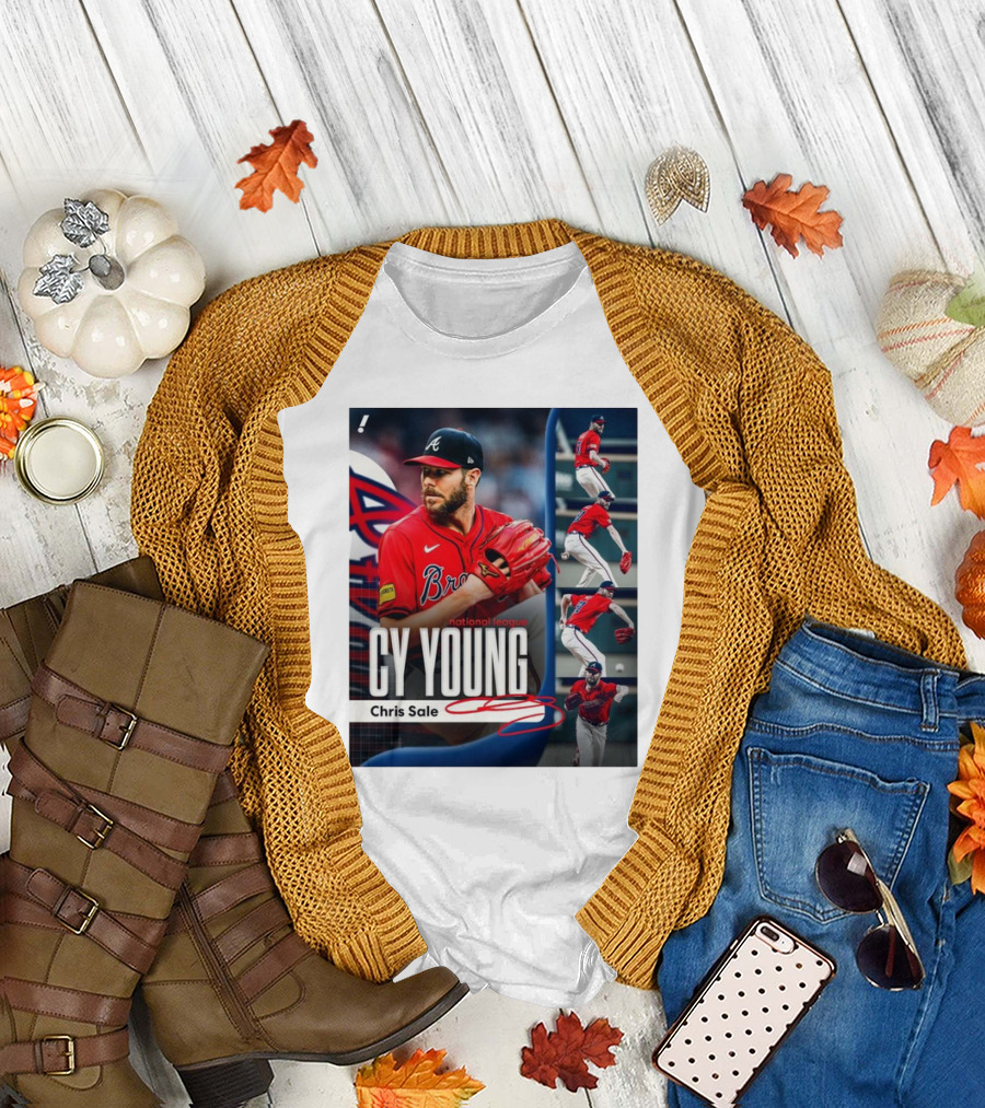 Chris Sale Braves Pitching Cy Young National League Signature T-Shirt
