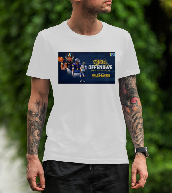 Mascac Offensive Player Of The Year Dante Aviles-Santos UMass Dartmouth Football T-Shirt