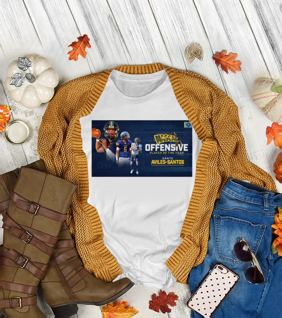 Mascac Offensive Player of the Year Dante Aviles-Santos UMass Dartmouth Football T-Shirt