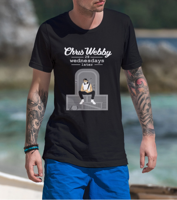 Chris Webby 28 Wednesdays Later Sitting With Gas Mask And Bat T-Shirt