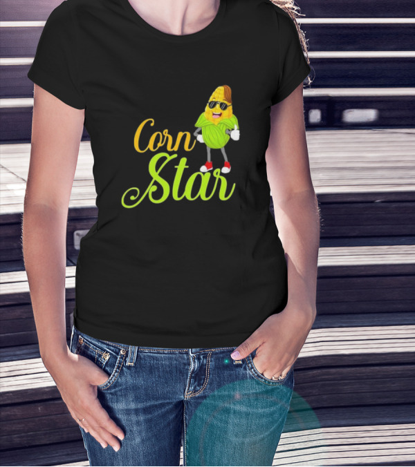 Corn Star Barnyard Harvest Rancher Farming Barn Cattle T-Shirt