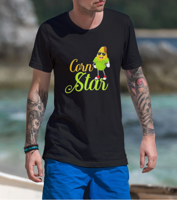 Corn Star Barnyard Harvest Rancher Farming Barn Cattle T-Shirt