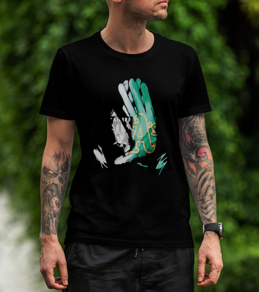 Las Vegas Raiders Oakland Athletics Gloves Diamond Painting T-Shirt